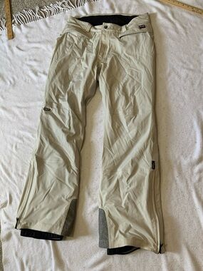 Light gray ivory white Snow/Ski Pants Waterproof schoeller Shell women 12 HALTI